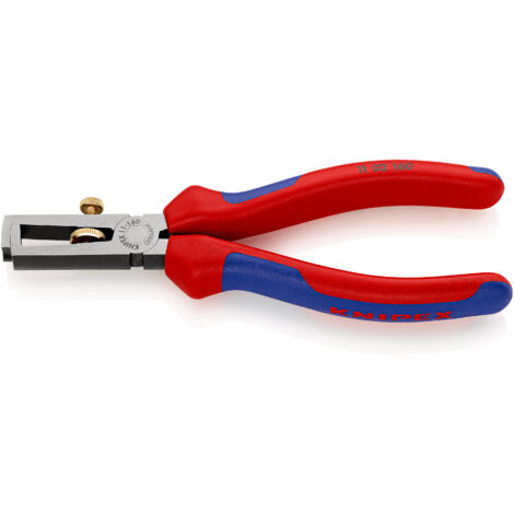 KNIPEX 11 02 160 Pince à dénuder Avec ressort d'ouverture, universel avec poignées multimatières atramentisée noire 160 mm