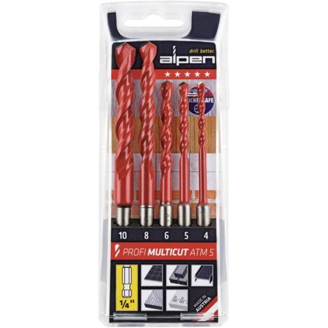 Jeu de forets polyvalents 5 pièces Alpen MultiCut 100805100 (1/2)