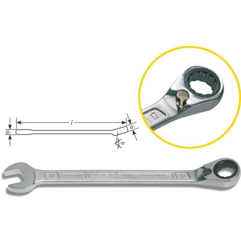 Hazet 606-13 Clé mixte à cliquet Ouverture de clé (métrique) 13 mm C79544