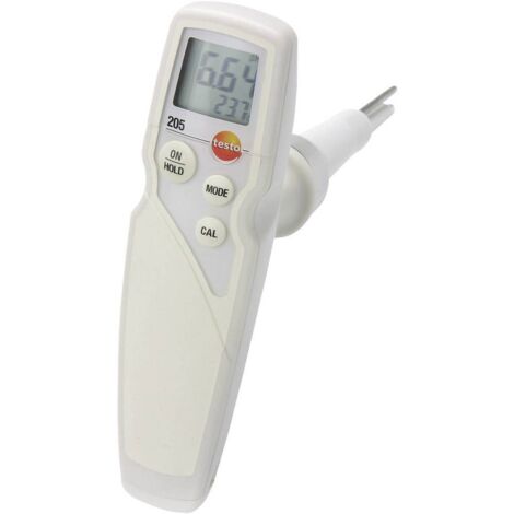 pH-mètre Testo 205 pour mesure précise en milieu semi-solide – Plage de pH 0-14 – Précision ±0.02 pH – Alimentation 4 piles LR44 (1/3)