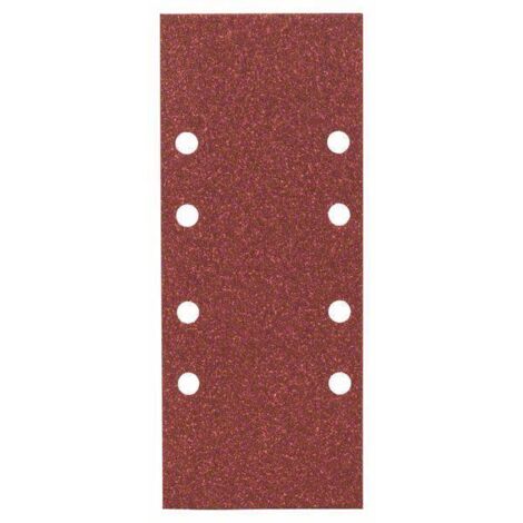 Bosch – Lot de 25 feuilles abrasives 93 x 230 mm – Grain 80 – Pour ponceuse vibrante – 8 trous pour aspiration poussière – 2607017099