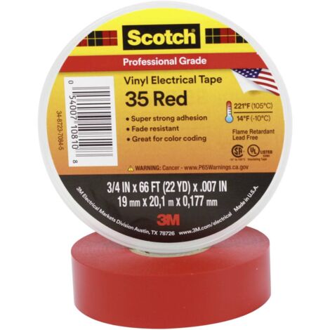 Ruban isolant Scotch® 35 Scotch SCOTCH35-19X20RD rouge (L x l) 20 m x 19 mm résine caoutchouc 1 pc(s)