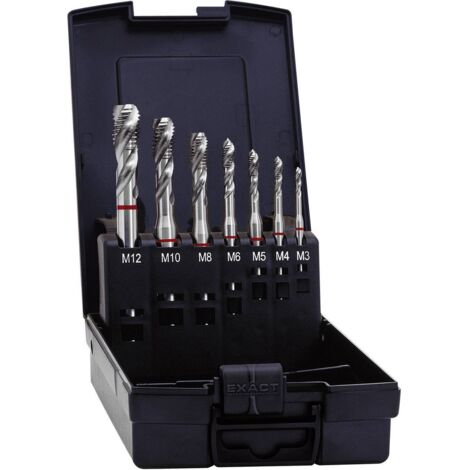 Set de tarauds pour machine Exact 43694 7 pièces métrique M3, M4, M5, M6, M8, M10, M12 coupe à droite HSS-E forme C 1 s (1/4)