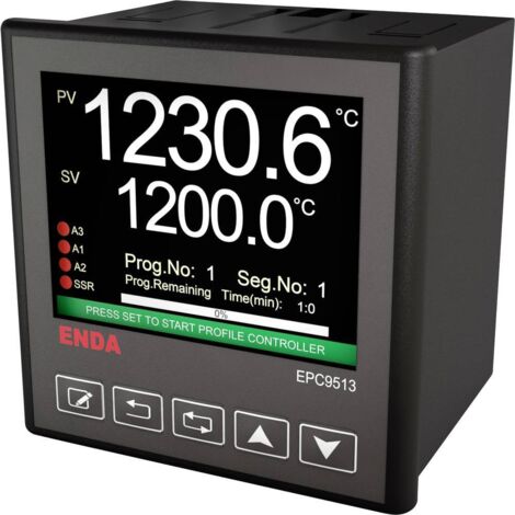 Enda EPC9513-230 PID Régulateur universel B, E, J, K, L, N, R, S, T, U, Pt100, NTC Relais 2 A, SSR (l x H) 96 mm x 96 m (1/2)
