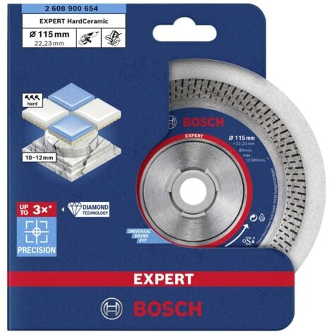 Bosch Accessories 2608900654 EXPERT HardCeramic Disque à tronçonner diamanté Diamètre 115 mm Ø de perçage 22.23 mm Pier