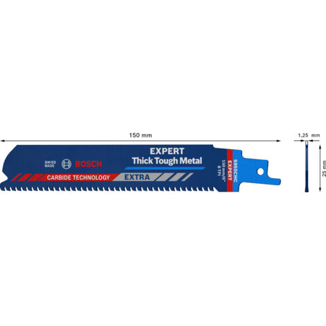 Bosch Accessories 2608900366 EXPERT « Thick Tough Metal » S 955 CHC lame de scie sabre, 3 pièces Lon