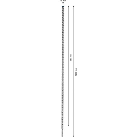 Bosch – Foret béton SDS-Plus 16mm – Longueur 950mm – Tête carbure 4 arêtes – Pour béton armé – 2608900135 - PLUS 7 X