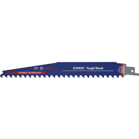 Bosch – Lame de scie sabre carbure pour bois dur et humide – Longueur 225 mm – Lot de 3 lames – 2608900404