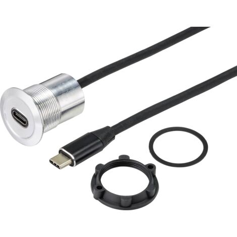 TRU COMPONENTS TC-9534344 Embase femelle USB embase femelle USB-C® femelle Épaisseur du panneau : 1-10 mm Contenu: 1 pc (1/3)