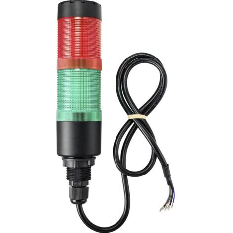 Tru Components – Colonne de signalisation LED 24V – TC9539292 – Indice de protection IP20 – Rouge et vert – 1 pc – Éclairage clignotant et continu - VERT 1 PC (1/5)