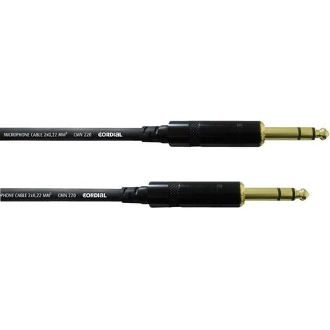 Câble d'instrument 2x jack 6,3 mm REAN stéréo Cordial 1,5 m Câble jack noir 2 x jack (1/3)