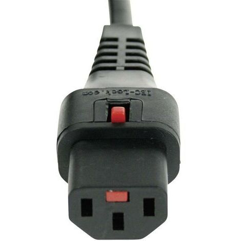 Kash Connecteur de sécurité enfichable Secteur femelle C13 - Prise mâle coudée + contact de protection noir 2.00 m 1 pc(s) D57922