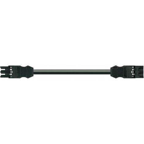 WAGO Câble de raccordement secteur Alimentation femelle - Alimentation mâle Nombre total de pôles: 3 + PE noir 1 pc(s) D10926 (1/2)