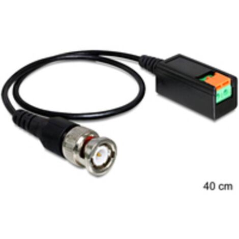 Câble de raccordement BNC [1x fiche BNC mâle - 1x câble à 2 fils] Delock 0,4 m noir