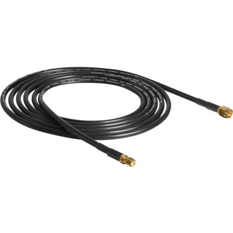 Rallonge pour antenne WiFi Delock 88443 [1x SMA mâle - 1x SMA femelle] 2.00 m noir contacts dorés
