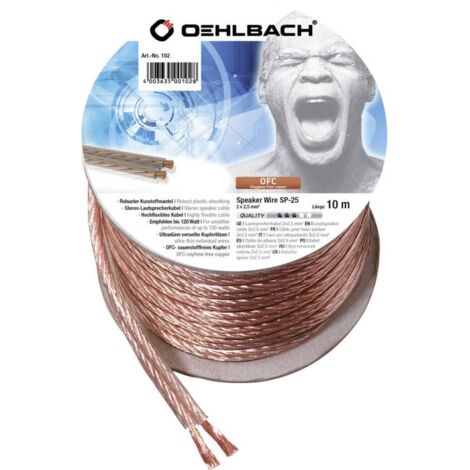 Oehlbach 102 Câble haut-parleur 2 x 2.5 mm² transparent 10 m A216311