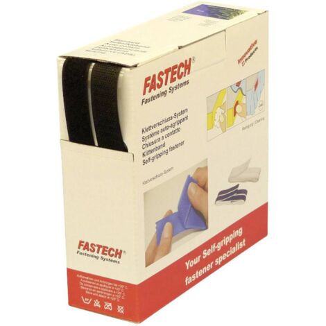 FASTECH® B20-SKL999910 Bande auto-agrippante hotmelt à coller partie velours et partie agrippante (L x l) 10000 mm x 20 mm noir 10 m S18620 (1/2)
