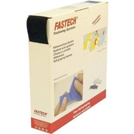 FASTECH® B50-SK-L-999925 Bande auto-agrippante hotmelt à coller partie velours (L x l) 25000 mm x 50 mm noir 25 m (1/3)