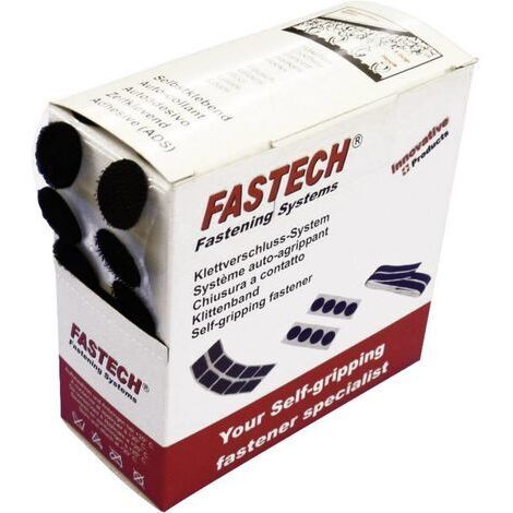 FASTECH® B20-COIN999905 Pastilles rondes auto-agrippantes hotmelt à coller partie velours et partie agrippante (Ø) 20 m (1/3)