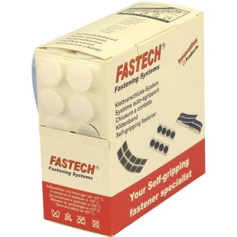 FASTECH® B20-COIN000005 Pastilles rondes auto-agrippantes hotmelt à coller partie velours et partie agrippante (Ø) 20 m (1/2)