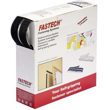 FASTECH® B25-SKL999925 Bande auto-agrippante hotmelt à coller partie velours et partie agrippante (L x l) 25000 mm x 25 mm noir 25 m S28549 (1/3)