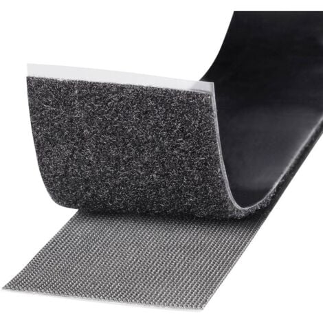 Bande auto-agrippante TOOLCRAFT KL50X1000C partie velours et partie agrippante, extra-fort (L x l) 1000 mm x 50 mm noir