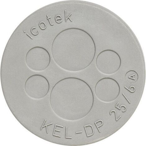 Plaque de traversée de câble Icotek KEL-DP 50/11 43555 Ø max. des bornes 22.5 mm Elastomère gris 1 pc(s) (1/2)