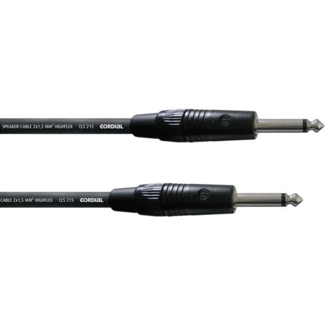 Cordon haut-parleur [1x Jack mâle 6.35 mm - 1x Jack mâle 6.35 mm] Cordial CPL 5 PP noir 5.00 m (1/3)