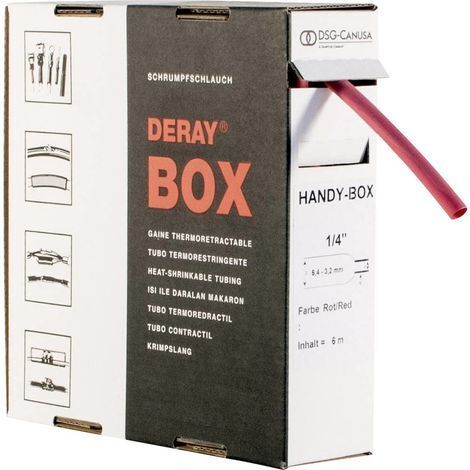 Gaine thermorétractable sans colle 2:1 DSG Canusa DERAY-Box 8610254302 rouge Ø intérieur nominal (avant réduction): 25. (1/2)