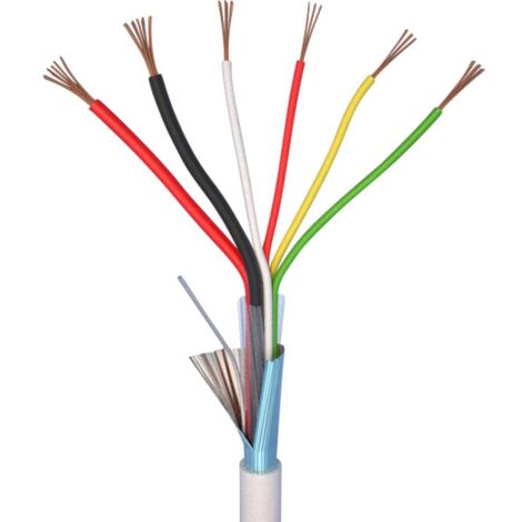 ELAN 70I142 Câble d'alarme LiYY 4 x 0.22 mm² + 2 x 0.50 mm² blanc 20 m