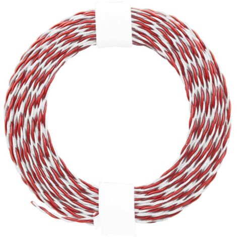 Donau Elektronik 210-05 Fil de câblage 2 x 0.04 mm² rouge, blanc 10 m W242591 (1/2)