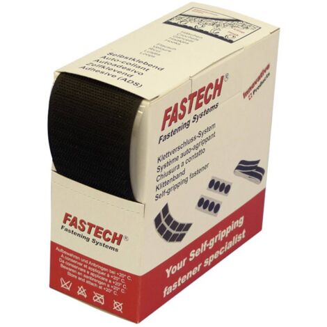 FASTECH® B50-SK-H-999905 Bande auto-agrippante hotmelt à coller partie crochets (L x l) 5 m x 50 mm noir 5 m (1/2)