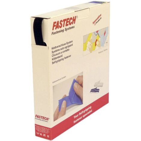 FASTECH® B20-SKL-L-999925 Bande auto-agrippante hotmelt à coller partie velours (L x l) 25 m x 20 mm noir 25 m (1/2)