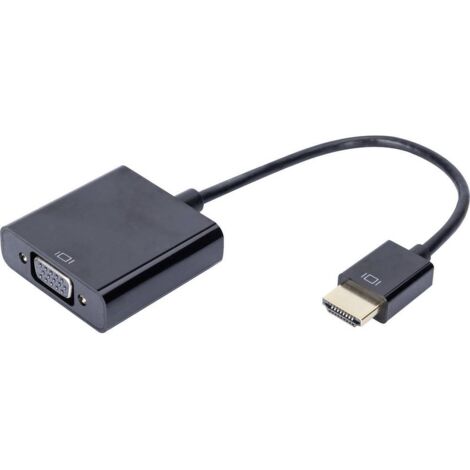 Digitus DA-70461 HDMI / VGA Adaptateur [1x HDMI mâle - 1x VGA femelle, Jack femelle 3.5 mm] noir 10. (1/6)