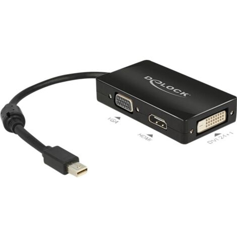 Delock 62631 DisplayPort / VGA / HDMI / DVI Adaptateur [1x Mini port Display mâle - 1x VGA femelle, HDMI femelle, DVI f