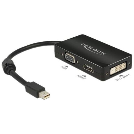 Delock 62631 DisplayPort / VGA / HDMI / DVI Adaptateur [1x Mini port Display mâle - 1x VGA femelle, HDMI femelle, DVI f