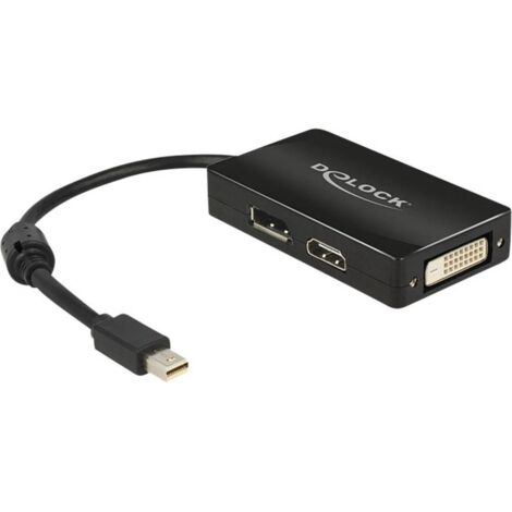 Delock 62623 DisplayPort / HDMI / DVI Adaptateur [1x Mini port Display mâle - 1x DisplayPort femelle, HDMI femelle, DVI (1/3)