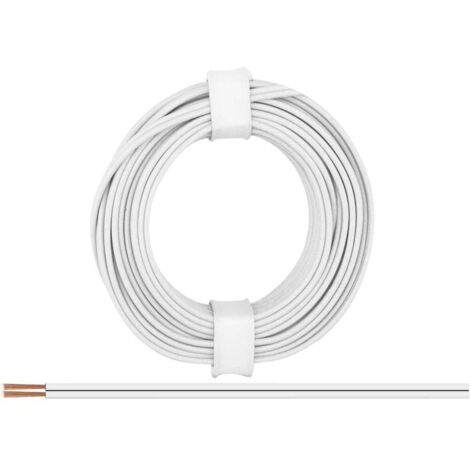 Donau Elektronik 218-55 Fil de câblage 2 x 0.14 mm² blanc 5 m Y067081