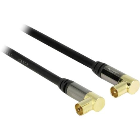 Delock antenne, SAT Câble de raccordement [1x antenne mâle 75 Ω - 1x antenne femelle 75 Ω] 1.00 m 85 dB contacts dorés