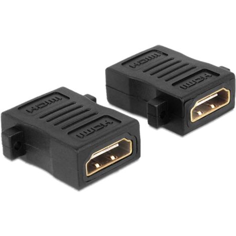 Adaptateur HDMI Delock 65509 [1x HDMI femelle - 1x HDMI femelle] noir vissable, contacts dorés