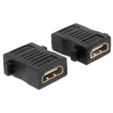Adaptateur HDMI Delock 65509 [1x HDMI femelle - 1x HDMI femelle] noir vissable, contacts dorés