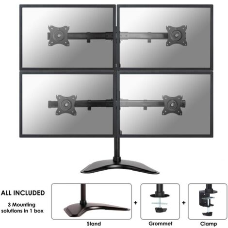 Neomounts Support de table pour écran NM-D335D4BLACK 4 Écran(s) 25,4 cm (10) - 68,6 cm (27) noir inclinable, mobile (1/3)