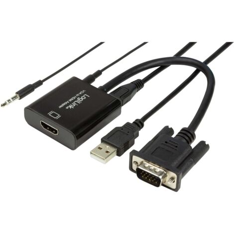 LogiLink CV0060 Adaptateur [1x VGA mâle - 1x HDMI femelle] noir 45.00 cm (1/5)