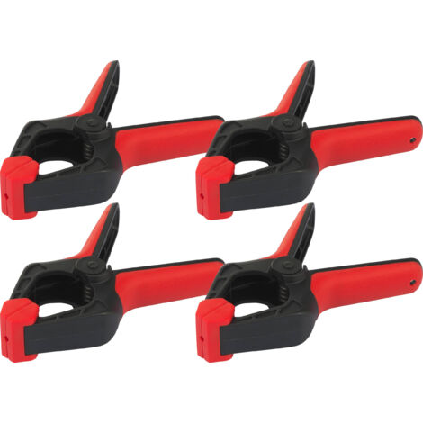 Serre-joint à ressort 45 mm 6 kg, 4 pièces TOOLCRAFT 2226761 Envergure max.:45 mm Longueur: 115 mm Mesures d'empattemen (1/5)
