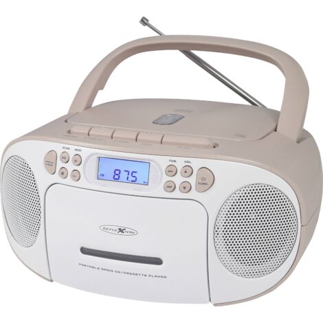 Reflexion RCR2260PK Radio-lecteur CD FM AUX, CD, Cassette rose, blanc Y227762