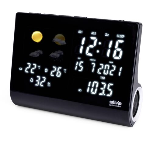 Silva Schneider UR-WS 1500 Radio-réveil FM fonction de charge de la batterie, fonction réveil noir
