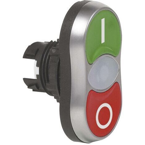 BACO BA223982 L61QB21 Bouton-poussoir à double touche collerette plastique, chromé vert, rouge 1 pc(s) (1/3)