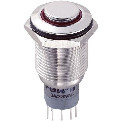 Bouton-poussoir antivandalisme TRU COMPONENTS LAS2GQH-22E/R/12V/S/P 701781 250 V/AC 3 A 2 x On/(On) IP65 à rappel 1 pc( (1/4)