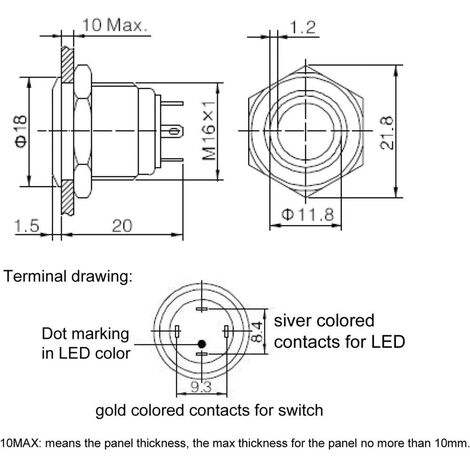 Bouton-poussoir antivandalisme TRU COMPONENTS GQ16F-10E/J/G/12V 701880 48 V/DC 2 A 1 x Off/(On) IP65 à rappel 1 pc(s)