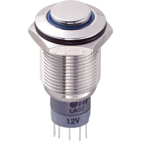 Bouton-poussoir antivandalisme TRU COMPONENTS LAS2GQH-11E/B/12V/N/P 701884 250 V/AC 3 A 1 x On/(On) à rappel 1 pc(s) (1/3)